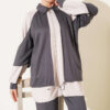 Gathered Detail-Accent Ribbed Two-Piece Set Smoke - immagine 2