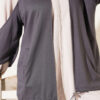 Gathered Detail-Accent Ribbed Two-Piece Set Smoke - immagine 4