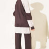 Gathered Detail-Accent Ribbed Two-Piece Set Brown – Bild 3