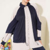 Gathered Detail-Accent Ribbed Two-Piece Set Navy Blue - Imagen 2