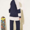 Gathered Detail-Accent Ribbed Two-Piece Set Navy Blue - Imagen 3
