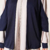 Gathered Detail-Accent Ribbed Two-Piece Set Navy Blue - Imagen 4