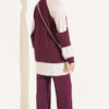 Gathered Detail-Accent Ribbed Two-Piece Set Plum - immagine 3