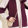 Gathered Detail-Accent Ribbed Two-Piece Set Plum - immagine 4
