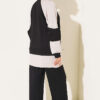 Gathered Detail-Accent Ribbed Two-Piece Set Black – Image 3