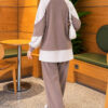 Gathered Detail-Accent Ribbed Two-Piece Set Mink – Bild 3