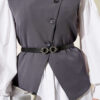 Cross Button Belted Vest Set Anthracite - Image 4