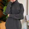 Cross-Fit Patterned Long Knit Tunic Smoke - Afbeelding 3