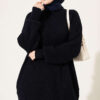Cross-Fit Patterned Long Knit Tunic Navy Blue - Imagen 5