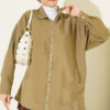 Zip-up jacket with pocket details Khaki