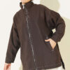 Zip-up jacket with pocket details Brown