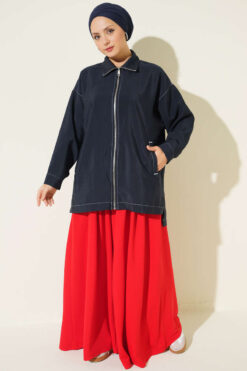 Alternative view of Zip-up jacket with pocket details Navy Blue