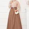 Sporty French Terry Two-Piece Set with Pocket Detail and Hem Edge Camel - immagine 3