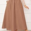 Sporty French Terry Two-Piece Set with Pocket Detail and Hem Edge Camel - immagine 2