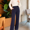 Pocketed Drawstring Elastic Waist Pants Navy Blue - Afbeelding 2
