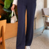 Pocketed Drawstring Elastic Waist Pants Navy Blue - Afbeelding 3
