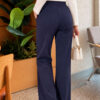 Pocketed Drawstring Elastic Waist Pants Navy Blue - Afbeelding 4
