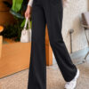 Pocketed Drawstring Elastic Waist Pants Black
