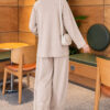 Pocketed French terry with zipper detail two-piece set Beige - Afbeelding 4