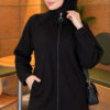 Pocketed French terry with zipper detail two-piece set Black - الصورة 2