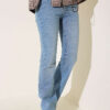Pocketed Spanish-style Wide-Leg Denim Trousers Blue - Imagen 5