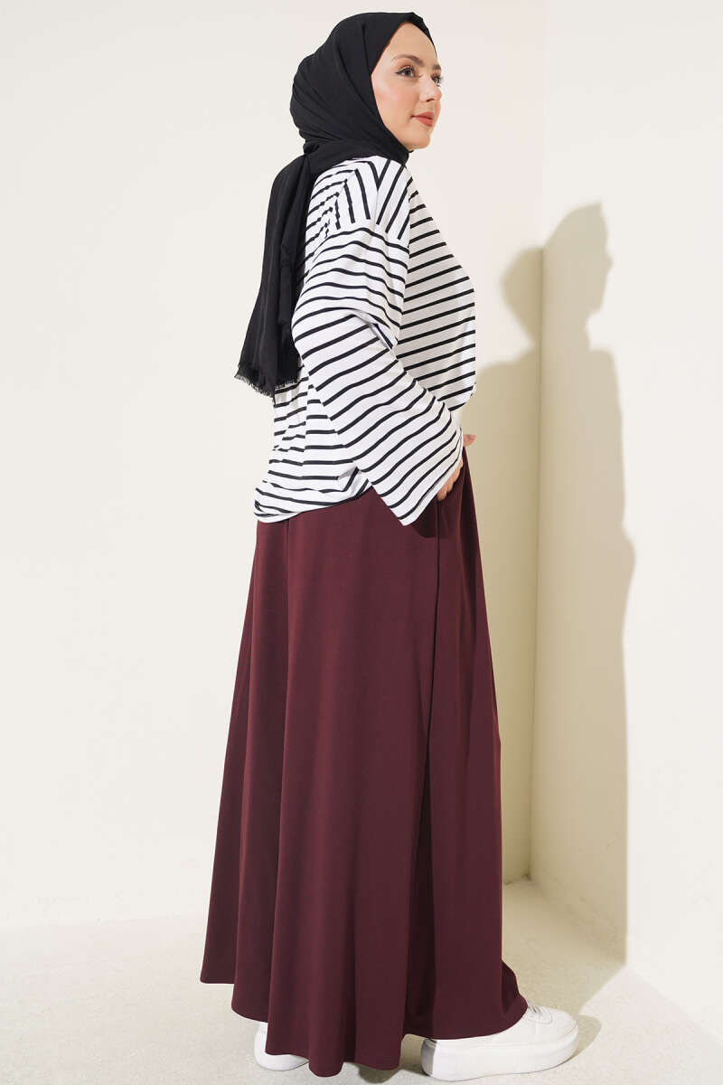 Relaxed Fit Pants with Pockets Burgundy – Bild 3