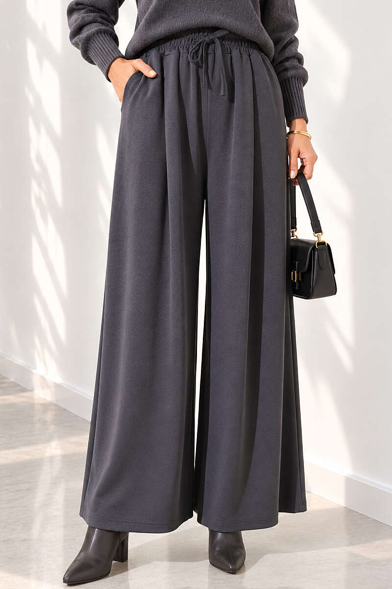 Relaxed Fit Pants with Pockets Smoke