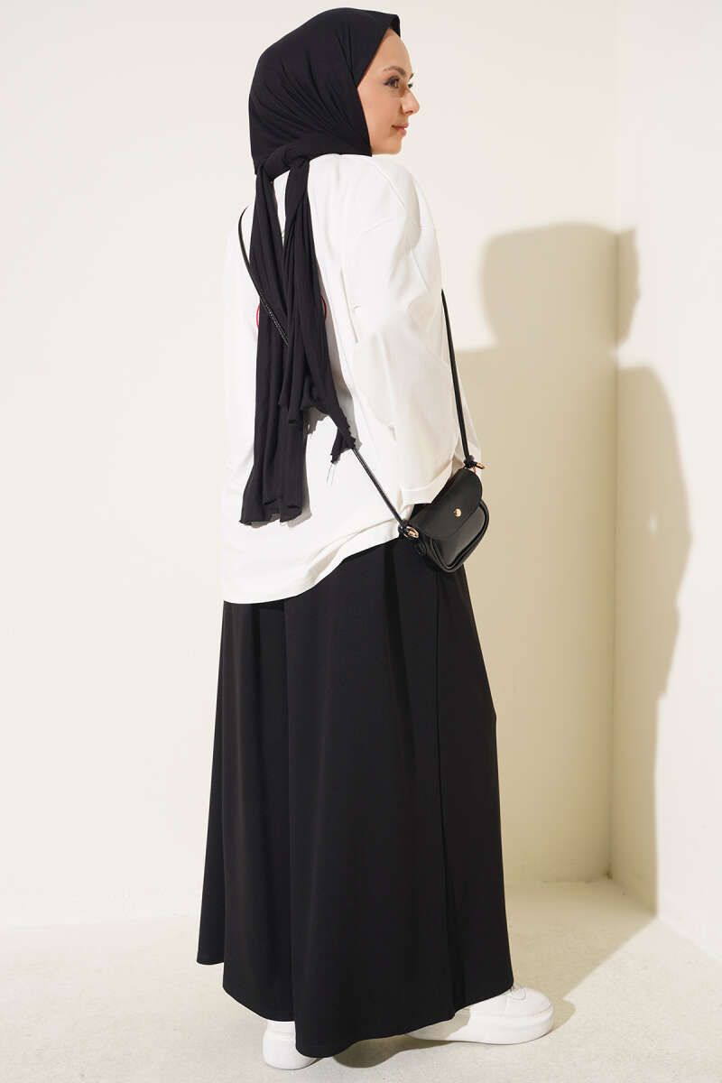 Relaxed Fit Pants with Pockets Black - الصورة 3