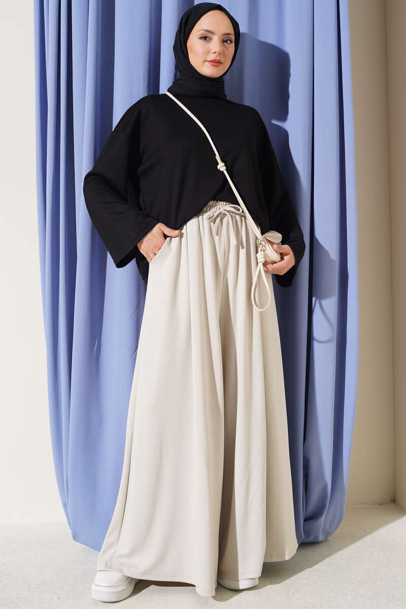 Relaxed Fit Pants with Pockets Stone - الصورة 2