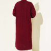 Pocketed Knitted Patterned Long Cardigan Burgundy – Image 3
