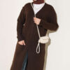 Pocketed Long Knit Cardigan Dark Brown - immagine 2
