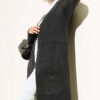 Pocketed Long Knit Cardigan Anthracite