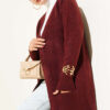 Pocketed Long Knit Cardigan Burgundy