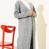 Pocketed Long Knit Cardigan Grey - immagine 2