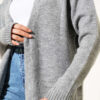 Pocketed Long Knit Cardigan Grey - immagine 4