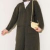 Pocketed Long Knit Cardigan Khaki – Bild 2