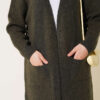 Pocketed Long Knit Cardigan Khaki – Bild 4