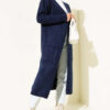 Pocketed Long Knit Cardigan Navy Blue – Image 2
