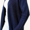 Pocketed Long Knit Cardigan Navy Blue – Image 4