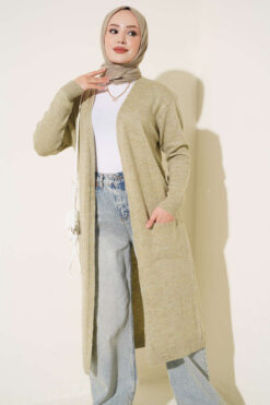 Alternative view of Pocketed Long Knit Cardigan Nefti
