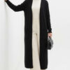 Pocketed Long Knit Cardigan Black