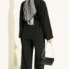 Floral Brooch-Detail French Terry Two-Piece Set Black - الصورة 3