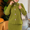 Floral Gold Buttoned Knit Two-Piece Set with Hem Edge Hazel – Bild 2
