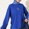 Floral Embroidered Lace Blouse Saxon Blue