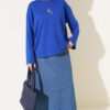 Floral Embroidered Lace Blouse Saxon Blue – Bild 2