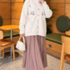 Embroidered V-Neck Knit Cardigan Ecru - immagine 2