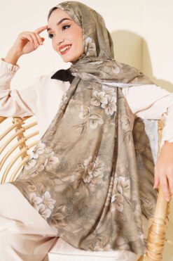 Alternative view of Floral Pattern Detail Shawl Hazel