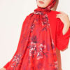 Floral Pattern Detail Shawl Red – Bild 2