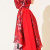 Floral Pattern Detail Shawl Red – Bild 3