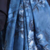 Floral Pattern Detail Shawl Navy Blue - immagine 4